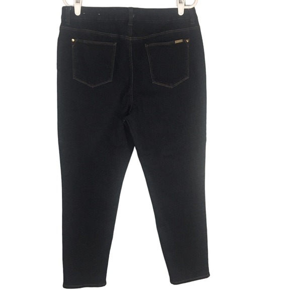 Chico's Women's Pants Size 12 Blue Dark Wash Skinny Ankle Button Zip Closure - Picture 11 of 11